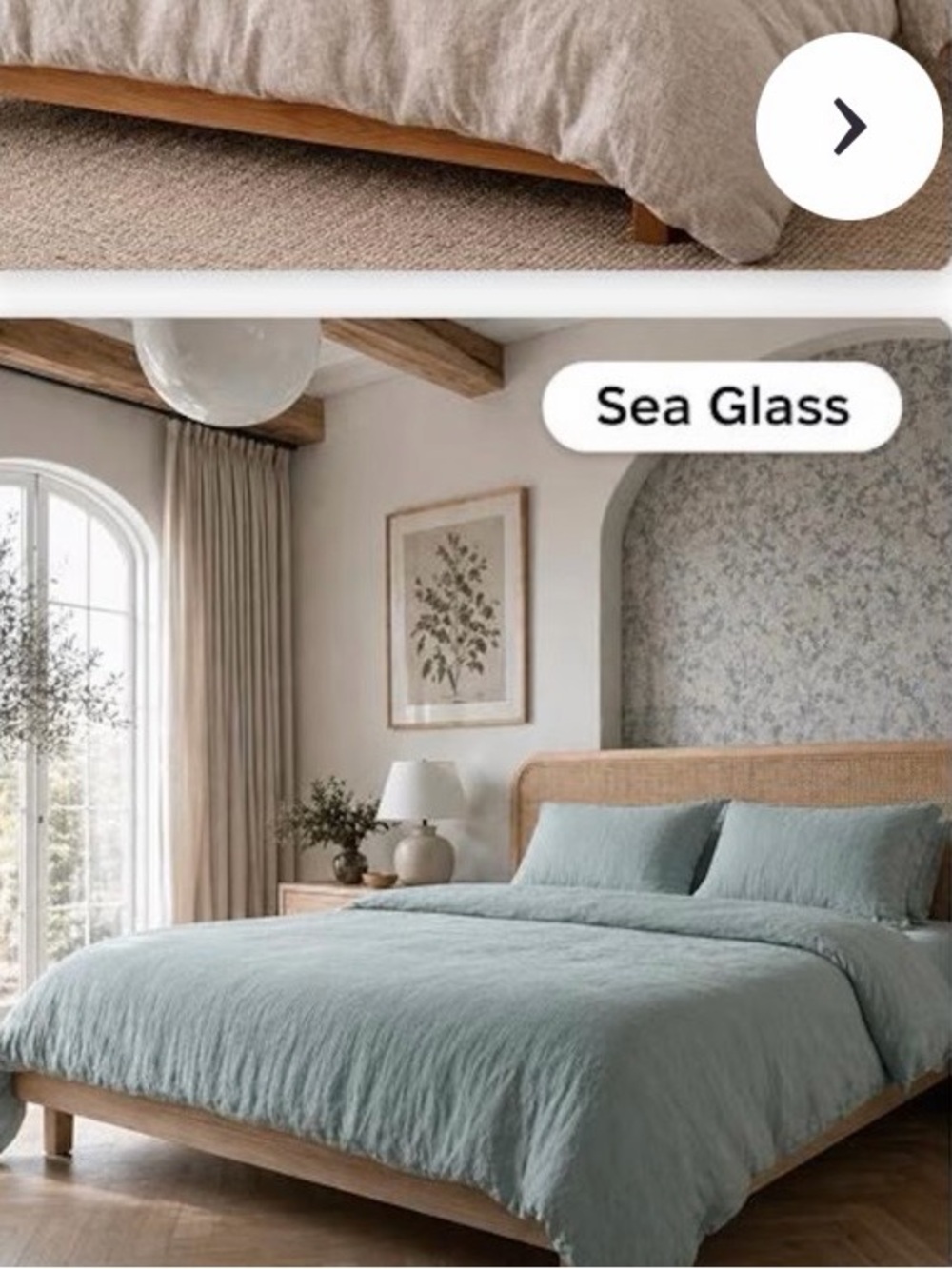 NEW Linen Duvet in Sea Glass and pillowcase set-Full/Queen